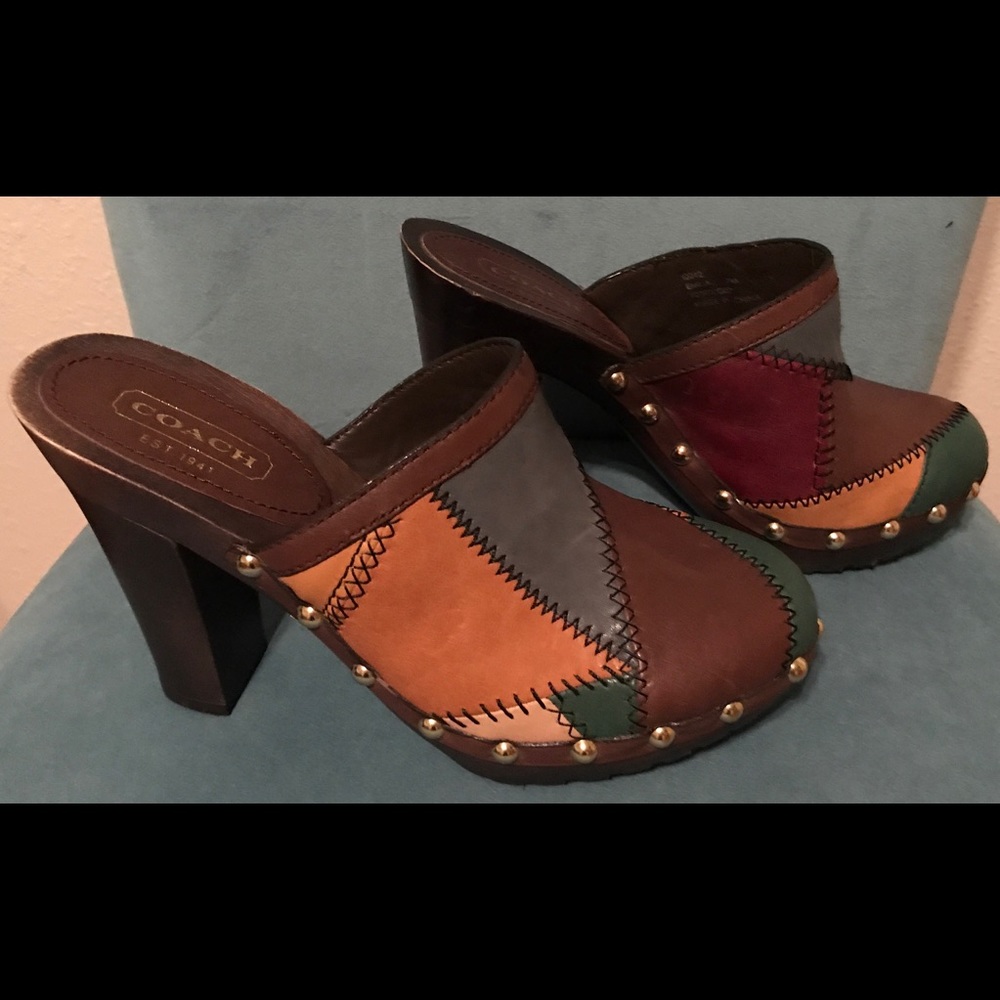 Coach Multicolored Leather Patchwork Mule - image 1